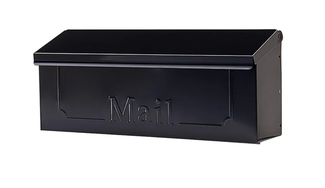 ARCHITECTURAL MAILBOXES Townhouse Galvanized Steel, Wall-Mount Mailbox, Black Small