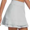 H Hellisal Womens Tennis Skirt 16" Skorts for Woman Dressy Casual High Waisted Golf Athletic Ruffle Skirts with Pockets Large