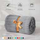 BEDELITE Fleece Throw Blanket for Couch 3D Ribbed Jacquard Soft and Warm Decorative Fuzzy Blanket Cozy, Fluffy, Plush Lightweight Grey Throw Blankets for Bed, Sofa, 50x60 inches
