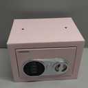 Goldenkey Small Safe Box for Money, Digital Home Safe Box with Keys&Code for Cash and Coin, Mini Safes for Kids, Personal Items for Hotel, 6.69"D x 9.05"W x 6.69"H, 0.236 Cu.Ft. (Pink)
