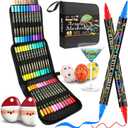 Betem Paint Markers Acrylic Paint Pens, Dual Tip 48 Colors Acrylic Markers with Brush Tip and Fine Point, Art Supplies for Wood, Canvas, Stone, Glass, Rock Painting Kit DIY Crafts Drawing Kit with Bag