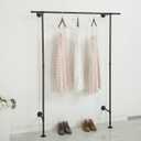 FODUE Industrial Pipe Clothes Rack, Wall Mounted Black Pipe Garment Bar, Multi Purpose Hanging Rod for Closet Storage(Gold)