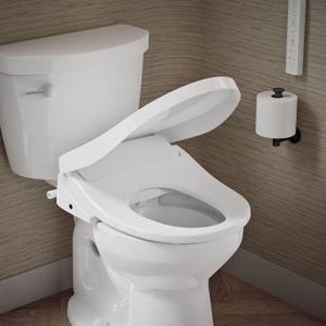 Kohler 39400-0 PureWash E835 Round-Front Electric Bidet Toilet Seat with Handheld Remote Control, Adjustable Position, Temperature and Pressure, Self Cleaning, Heated Seat, Warm Water + Air, White