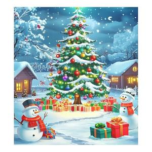 Christmas Tree Snowman Winter House Dishwasher Magnet Cover 23x26 in Refrigerator Magnetic Stickers for Kitchen Home Decoration Fridge Panel Decal Pad