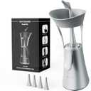 Manual Ear Wax Removal Kit - One-Hand Control Ear Cleaner Tool, Easy to Use Ear Irrigation Flushing System with Soft Silicone Tip for Effective & Safe to Clean Ear Built Up Wax Home Use(Gray)