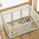 Clear Acrylic Dog Playpen Indoor, Easy Assemble Transparent Puppy Playpen, Expandable & Durable Dog Fence for Puppies and Small Dogs (23.6" H, 10PCS)