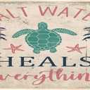 Welcome Door Mat Summer Indoor Doormat Ocean Decor, Salt Water Heals Everything Turtle 30 x 16 Inch Non-Slip Rubber Door Mat for Home Decoration, 15.7*29.5inches, 035zz