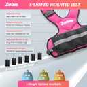 ZELUS Weighted Vest for Men and Women | Pink, 11-20 lb Vest with 6 Ironsand Weights for Home Workouts | Adjustable Body Weight Vest Exercise Set for Cardio and Strength Training