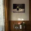 Jesus and Lamb Canvas Wall Art Jesus Christ Finds the Lost Lamb Poster Print Christian Lost Sheep Parable The Good Shepherd Wall decor Pictures for Living Room Bedroom Church Decoration 12x16in