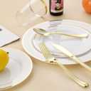 N9R 72PCS Gold Plastic Forks, Solid, Durable and Heavy Duty Plastic Forks, Perfect Utensils for Parties, Thanksgiving, Christmas and Daily Use