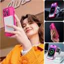 TOCOL for Phone 14 Pro Case, Compatible with Magsafe Charger, Full Camera Protection, Drop Protection, Translucent Matte Phone Case for iPhone 14 Pro 6.1 inch (Hot Pink)