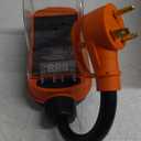 Smart RV Surge Protector 30 Amp with Auto Shutoff & Reset, 10,000J 30 Amp RV Surge Protector with LED Display, Voltage & Temperature Protection, IP67 Waterproof (Orange)