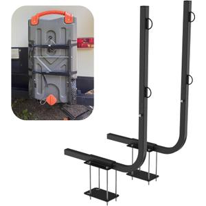 RV Tote Tank Carrier,Heavy Duty Steel RV Bumper Mount Tote Tank Holder with Reinforced Straps,Fits 4"-4.5" High RV Bumpers and Compatible with 15, 21, 28, and 36 Gallons Tote Tank