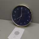 LUUK LIFESTYLE Modern Wall Clock with Silent Quartz Movement, Stylish & Functional, Decoration for Living Room, 12 inch, in Dark Blue & Gold