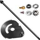 738-0919B Steering Shaft and 617-04094 Sector Gear Kit for MTD Troy Bilt 753-04517 738-0919 738-0919A, With 948-0389 710-1309 Steering Rod Cap, Screw and 941-0656A 741-0656A Pinion Gear & Bushing