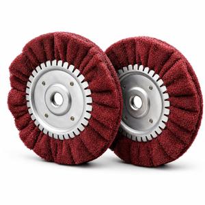 8" Non-Woven Airway Buffing Wheel 2PCS, Flange-Free Integrated Hub, 5/8 Arbor, Coarse Non-Woven SurfaceConditioning Wheel for Angle Grinder, Polishing Aluminum & Stainless Steel