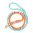 Glow Pups Rope Dog Leash - Stylish Ombre Dog Lead for Medium and Large Dogs, Durable Braided Rope, Rustproof Swivel Hook, 57 inches, 4.5 oz - Orange Blue Ombre