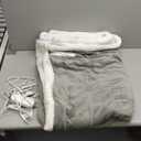 Electric Heated Blanket Twin Size 62"x84" - Dual-Sided with Microplush & Sherpa Fabric, 4 Heat Settings & 10 Hours Auto Off, Machine Washable - Light Gray