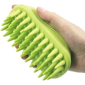 Pet Silicone Shampoo Brush for Long & Short Hair Medium Large Pets Dogs Cats,Shower Wash Curry Brush,Dog hair Products Accessories Dog Back Massage for Long & Short Hair Small Large Pets Dogs(Green)