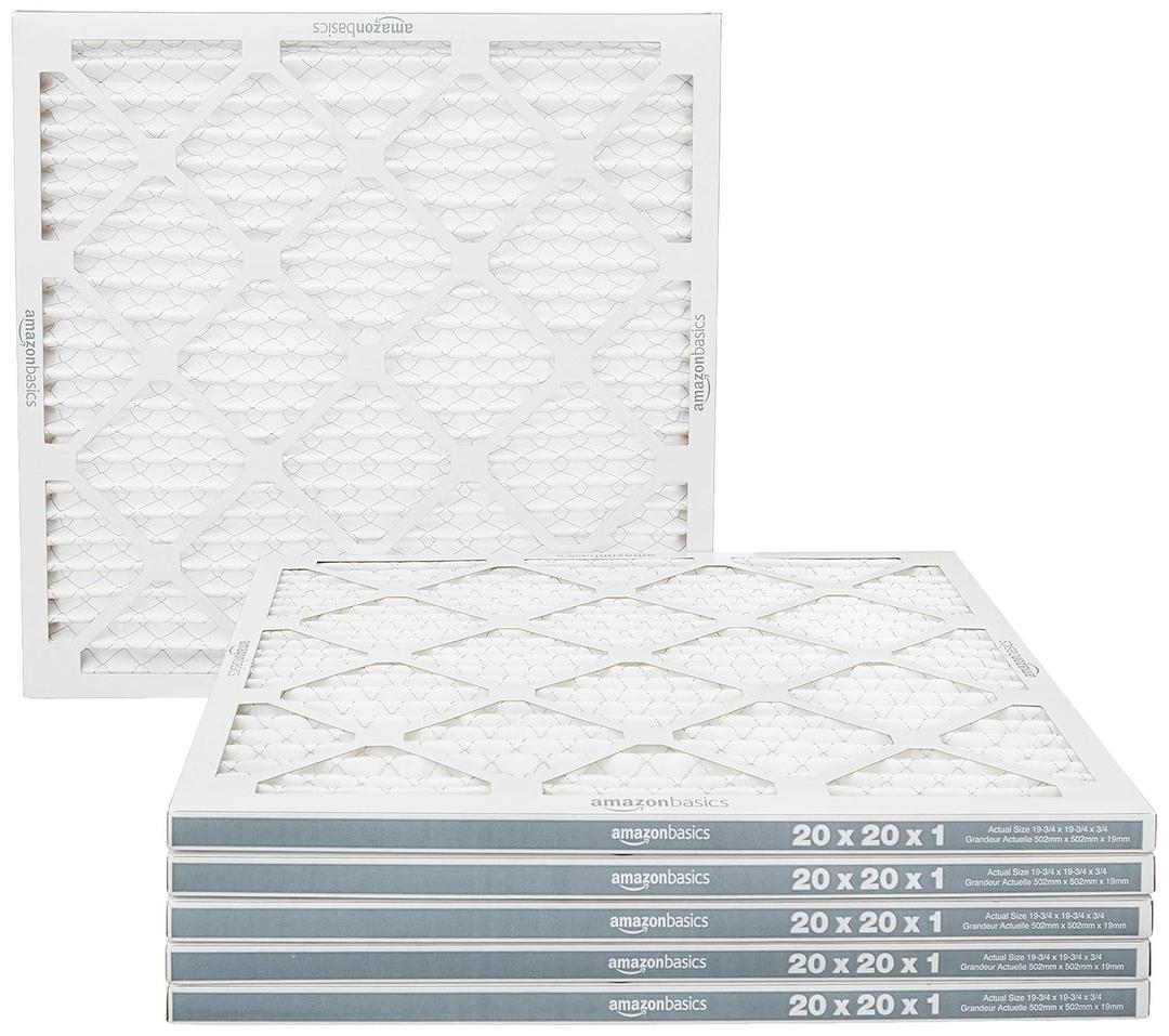 Amazon Basics 20x20x1 Air Filter 6-Pack, MERV 11 AC Furnace Filters, Dust, Pet, Allergy Control, Electrostatic (Actual Size: 19.75 x 19.75 x .75)
