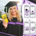 Jingmore 24 Pcs Graduation Cups with Straws Bulk 13.5 oz Class of 2026 Plastic Mason Jars Reusable Tumbler Coffee Tea Hot Cocoa Beverage Happy Graduation Tumbler for Congrats Grad Party Gifts(Purple)