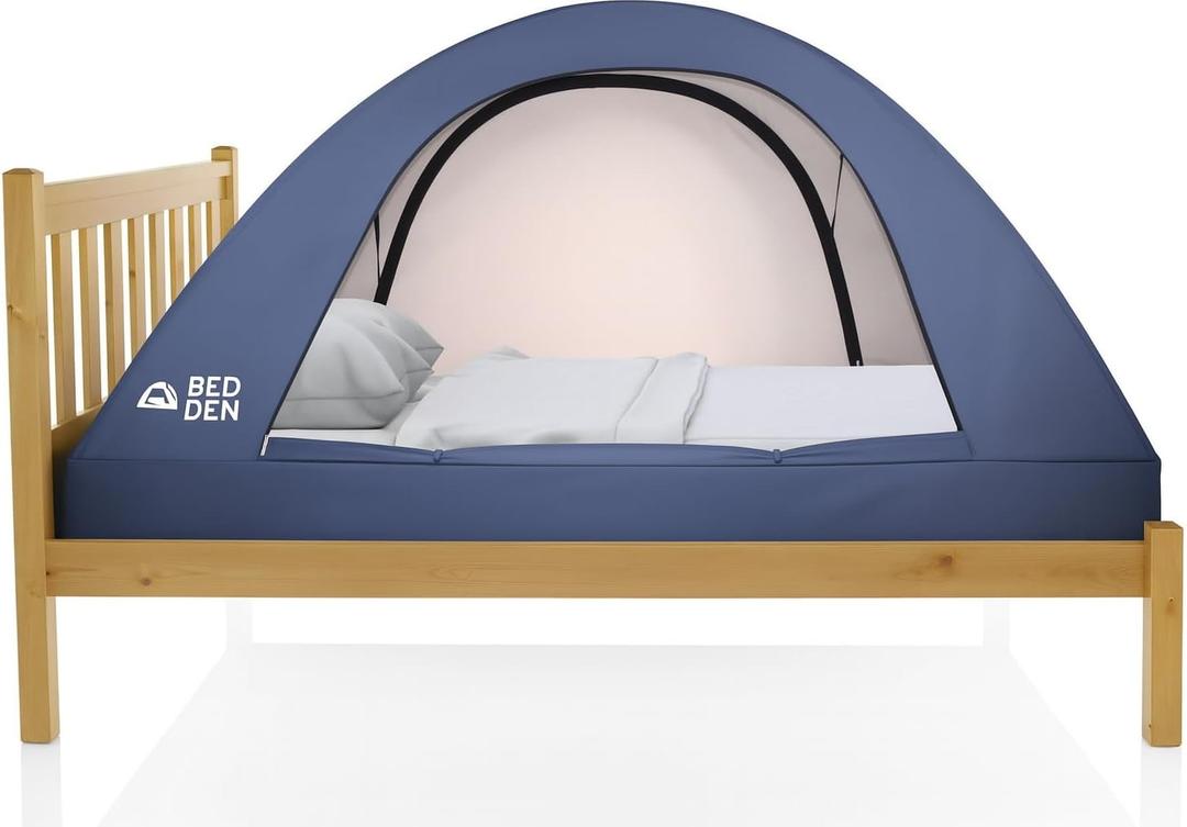 Bed Den - Foldable Privacy Bed Tent Canopy Twin XL (79.5" L x 37.4" W x 35" H) Pop Up College Dorm Room Kids Cozy Sleep Better