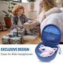 L LTGEM Kids Headphones Case Compatible with iClever BTH13 / HS01 / HS20 and Riwbox CT-7 / CT-7S / CF9 and ONITOO B90 Cat Ear Kids Headphones, Blue (Case Only)
