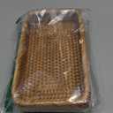 Sumnacon 10 Inch Rattan Bathroom Vanity Tray - Decorative Wicker Toilet Tank Tray for Paper Hand Towel, Vintage Storage Basket Bin for Bathroom Kitchen Toilet Tank Vanity Countertop Table Shelf