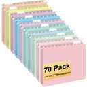 Hanging File Folders, 70 Pack Letter Size Hanging File folders with 1/5-cut Tabs, Stay Organized for Your Home and Office Bulk File, Documents and Paper, Macaron 10 Colors