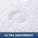Smiry Luxury Chenille Bathroom Rugs 59x35, Extra Soft and Absorbent Shaggy Bath Mat, Machine Washable, Non-Slip Plush Carpet Runner for Tub, Shower, and Floor, Home Decor Accessories, White