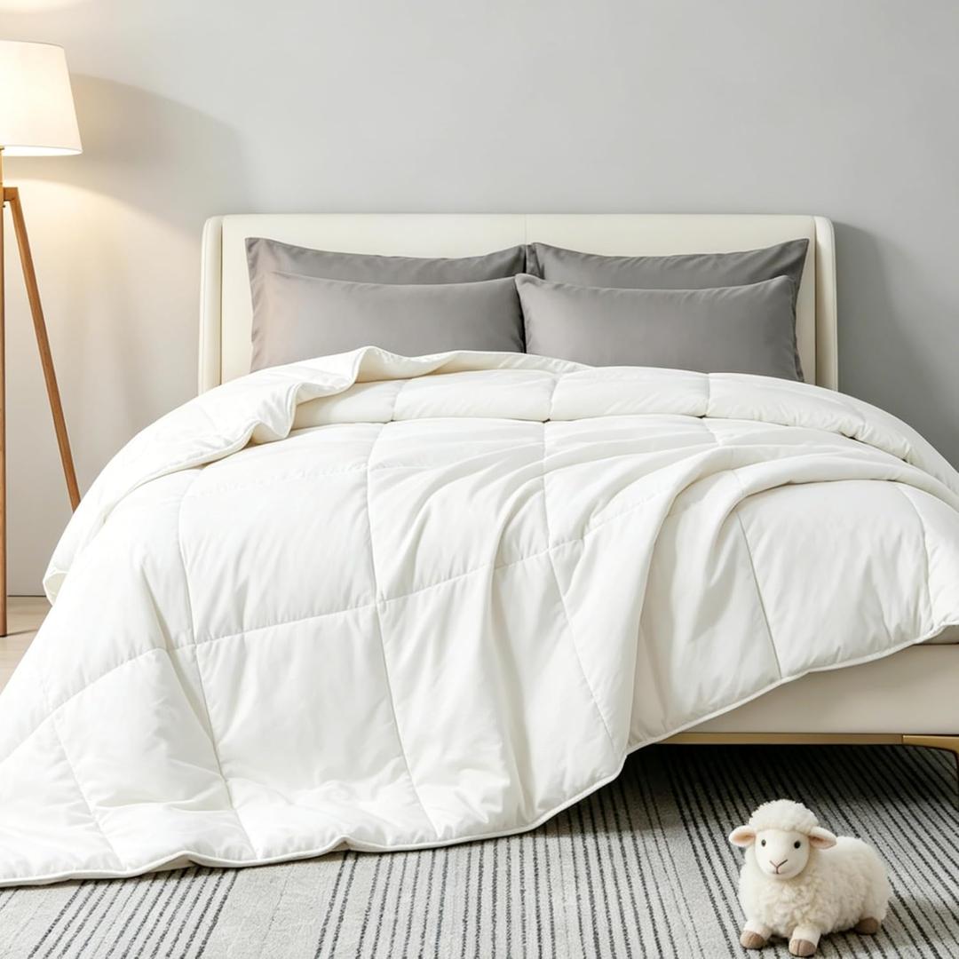 100% Australian Wool Comforter King Size-All Season Breathable Duvet Insert