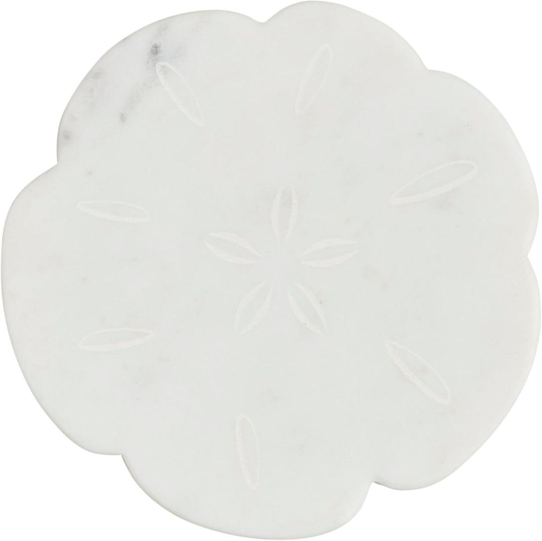 Mud Pie Mini Marble Board, 6 3/4" x 6 3/4", Sand Dollar
