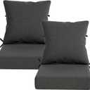 Luxury Outdoor Chair Cushions 2 Set, 22x24x6 Inch (Olefin & 30D)