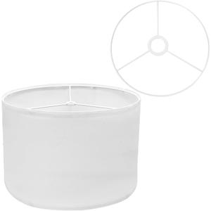 Drum Lamp Shades for Table Lamps 12" Top x 12" Bottom x 8" High Linen Lampshade Lamp Shade with E27 to E26/E14 Adapters for Floor Lamps Bedside Lamps, White fine lines, Assembly Required