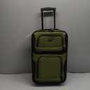 U.S. Traveler Lightweight Rolling 20" Carry On Luggage Softside Suitcase, Green, 2 Wheel Single