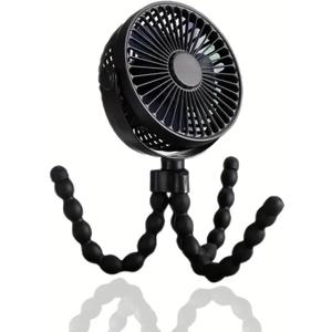 SEDLAV Portable Fan Battery Operated - Small Stroller Fan with Upgraded Flexible Tripod, 360 Degree Rotation, Four Adjustable Speed Levels & 4000mAh USB Powered