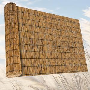 Reed Fencing - Decorative Natural Bamboo Privacy Fence Screen 5ft High Reed Screen Rolls Outdoor Bamboo Privacy Panels for Balcony Patio Garden Backyard 5 x10FT