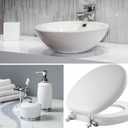 Mayfair Padded Toilet Seat with Chrome Hinges, Soft Vinyl over Wood Core Seat, Made in USA, Elongated, White