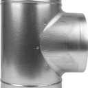 8" Inch T-Shape Ducting Splitter - 90 Degree Galvanized Steel 3-Way Dust Collection Fitting - Branches for Exhaust Fan - Ducting Adapter - Duct Hose Connector