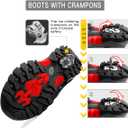 Littleplum Boys Snow Boots Winter Waterproof Antiskid Boots Hiking Outdoor Shoes Booties for Unisex Kids (Little Kid/Big Kid) (8065/Black Red)