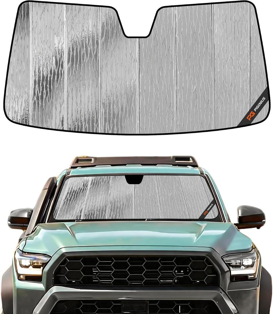 Pigenius Windshield Sun Shade for Toyota Tacoma 2024-2026 Without Factory Dashcam, Front Window Sunshade - AstraGuard