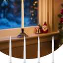 SURAIELEC 10.5'' Battery Window Candles, Dusk-to-Dawn Taper Candle, 3000K Warm White, Flameless LED Candles for Xmas Window, Mantel, Table, Matt Brown, 4 Pack (Rechargeable Batteries Not Compatible)