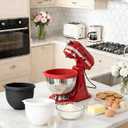 4.5/5QT Silicone Bowl Liners for KitchenAid Tilt-Head Stand Mixer, 3 Liners with Lids, Dishwasher Safe, Odourless, Heat-Resistant Safe, Mixer Accessories and Attachments for KitchenAid