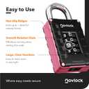 Locker Lock for Gym, School, Home & Work | 4-Digit Combination Padlock | 1-Pack, Black/Pink
