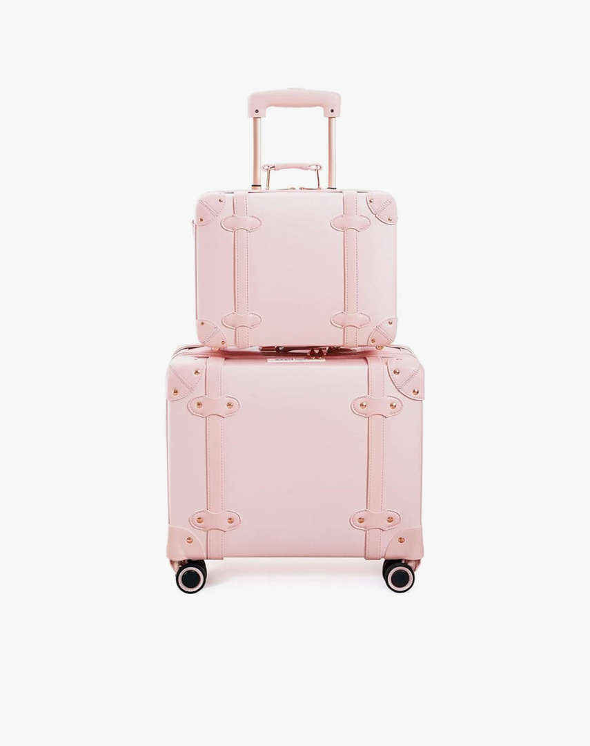 Vintage Luggage Set with Wheels, Retro Suitcase, Travel Trunk Set, Stylish Vintage Luggage Set for Women and Men