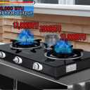 Horynar Propane Stove 3 Burner, Propane Burner, Auto Ignition, Gsa Stove 28,000 BTU,Thickened High-temperature Glass, Easy to Clean, with CSA Hose for Outdoor Cooking, RV, Emergency