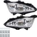 WFLNHB 1 Pair Fog Lights Replacement for 2007-2010 Hyundai Elantra Clear Lens Bumper Driving Fog Lamps
