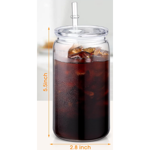 Blushtier 3 Pack Acrylic Mason Jars with Lids and Straws 16 oz Drinking Plastic Tumbler with Straw Iced Coffee Cups Water Bottles Mugs for Wedding Party Favor Water Milk Beer Juice Beverage (Clear)