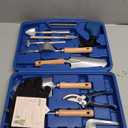 12-Piece Gardening Tool Set for Men, Rust-Proof & Heavy-Duty Hand Garden Tools with Sturdy Blue Carrying Case, Practical & Stylish Gardening Gifts for Men (Blue)