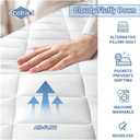 Abstract Bed Mattress Protector Waterproof - Quilted Mattress Pads Fitted - Breathable Soft Topper RV/Travel Trailer - Noiseless - Machine Washable - 44" x75" White